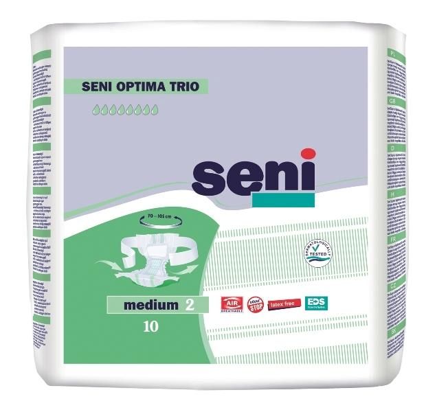 Seni Optima Trio Medium подгузники для взрослых (70-105 см) 10 шт.