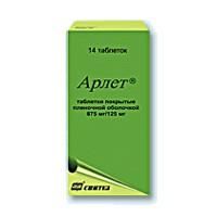Арлет таб. покр. плён. обол. 875мг+125мг №14