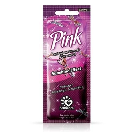 SolBianca Pink Крем для загара в соляриис маслом зародышей пшеницы,кокоса, бронзаторами 15 мл