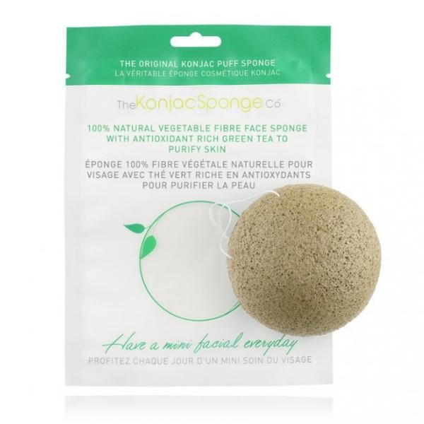 Спонж Конняку (Konjac Sponge) Facial Puff Konjac Sponge Green Tea для лица 1 шт