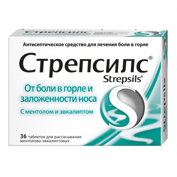 Стрепсилс с ментолом и эвкалиптом таблетки, 36 шт. Стрепсилс с ментолом и эвкалиптом таблетки, 36 шт.
