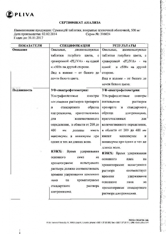 Сумамед таблетки покрыт.плен.об. 500 мг 3 шт.