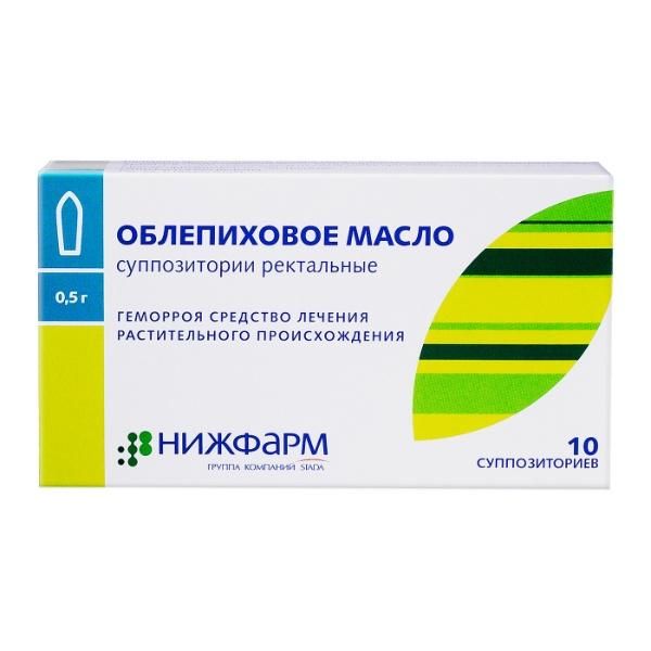 Облепиховое масло супп рект 500мг n10