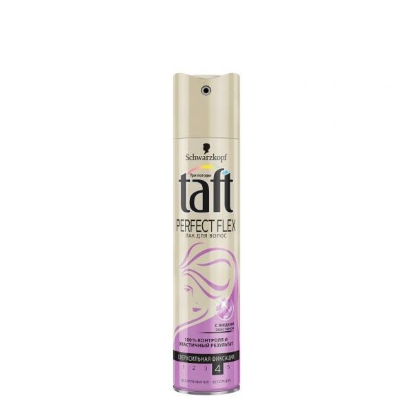 Taft Лак для волос Perfect Flex c жидким эластином, сверхсильная фиксация 225мл Taft Лак для волос Perfect Flex c жидким эластином, сверхсильная фиксация 225мл