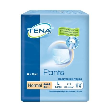 Tena Pants Normal подгузники для взрослых (трусы) разм.L (100-135 см) 10 шт.