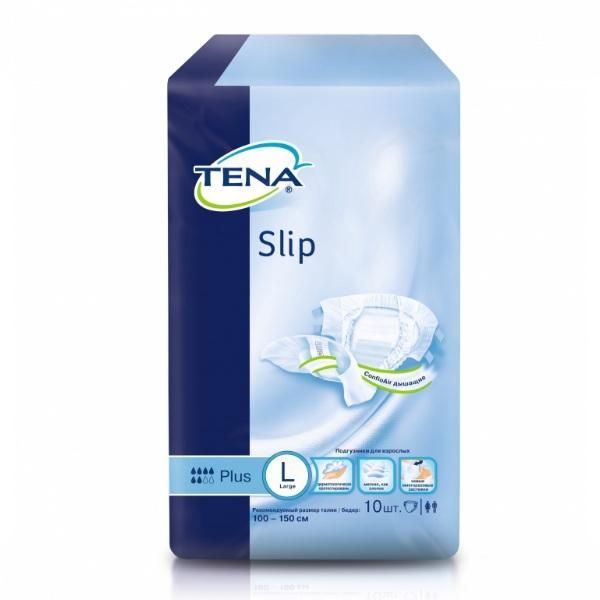 Tena Slip Plus подгузники для взрослых разм. L (100-150 см) 10 шт.