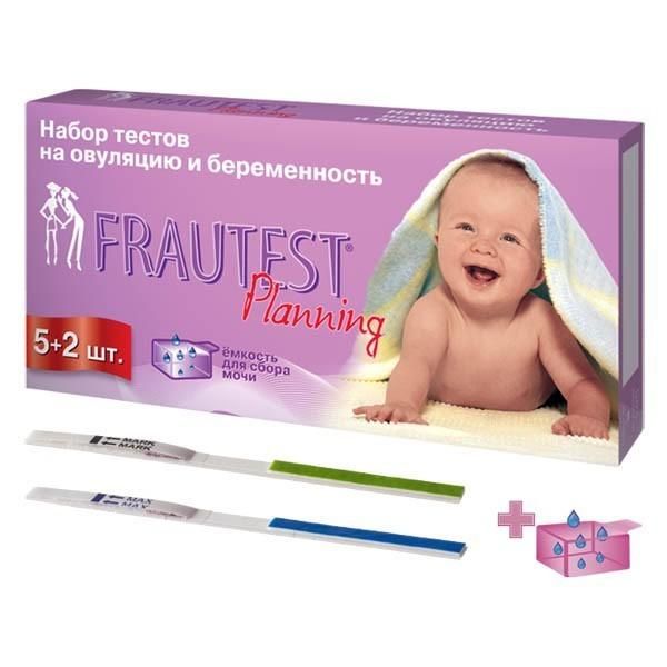 Тест на беременность и овуляцию Frautest Planning тест-полоски, 5+2 шт.