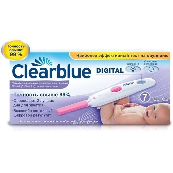 Тест на овуляцию Clear Blue тест-полоски, 7 шт.