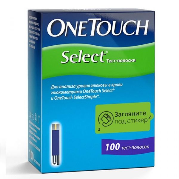 Тест-полоски One Touch Select 100 шт. Тест-полоски One Touch Select 100 шт.