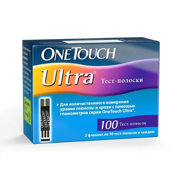 Тест-полоски One Touch Ultra 100 шт. Тест-полоски One Touch Ultra 100 шт.