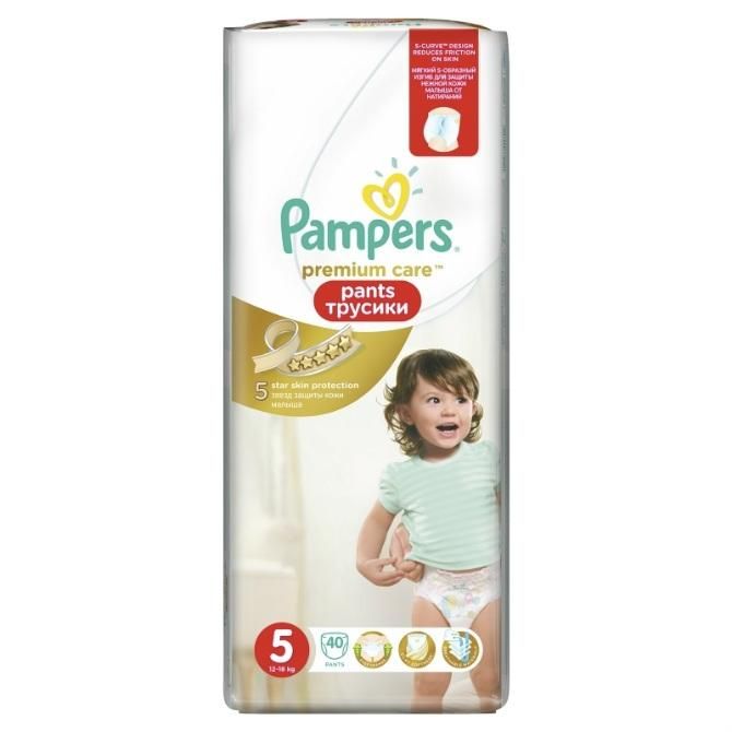 Трусики-подгузники Памперс (Pampers) Премиум Кеа Пэнтс для мальчиков и девочек джуниор (12-18 кг) 40 шт.