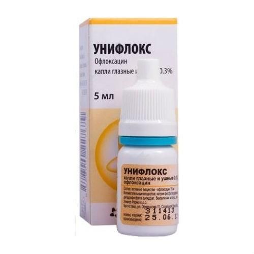 Унифлокс 0.3% гл. и ушные капли 5мл фл. х1 (r) Унифлокс 0.3% гл. и ушные капли 5мл фл. х1 (r)
