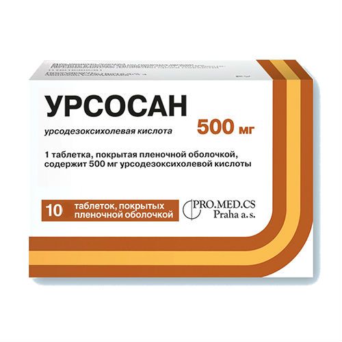 Урсосан капсулы 500 мг, 10 шт.