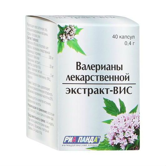 Валерианы лекарственной экстракт-ВИС капсулы 0,4 г 40 шт. Валерианы лекарственной экстракт-ВИС капсулы 0,4 г 40 шт.