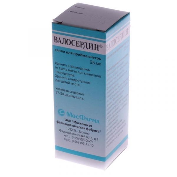 Валосердин капли для приема внутрь, 25 мл