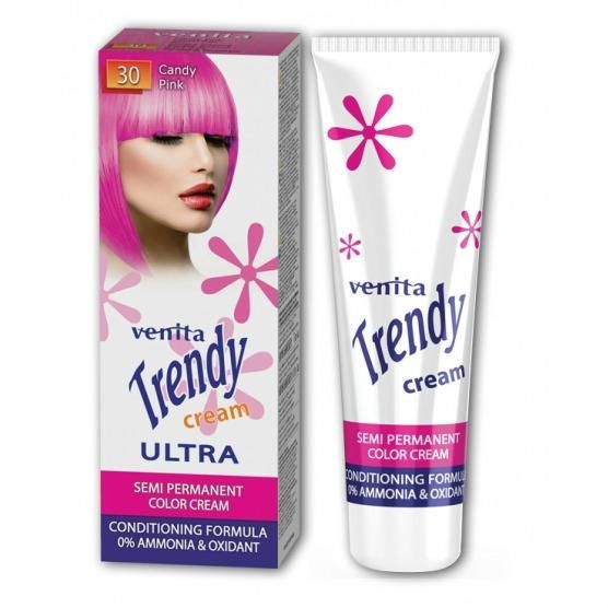 Venita Красящий тонер-крем Trendy Color 30 Нежный розовый +бальзам для волос 2х15мл 1 уп.