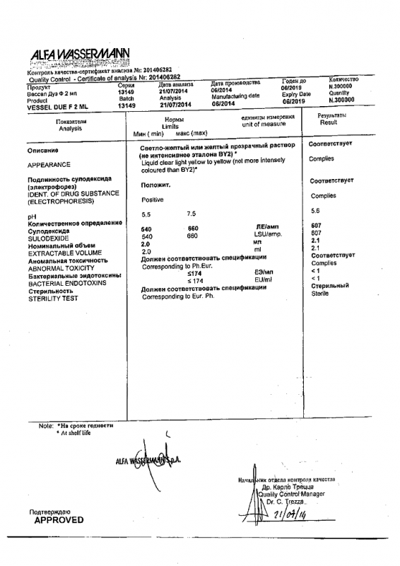 Вессел Дуэ Ф ампулы 600 ЕД , 2 мл , 10 шт.