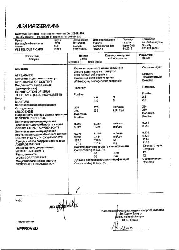 Вессел Дуэ Ф капсулы 250 ЕД, 50 шт.