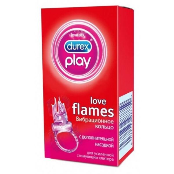 Вибрационное кольцо Durex Play Love Flame с дополнительной насадкой 1 шт. Вибрационное кольцо Durex Play Love Flame с дополнительной насадкой 1 шт.