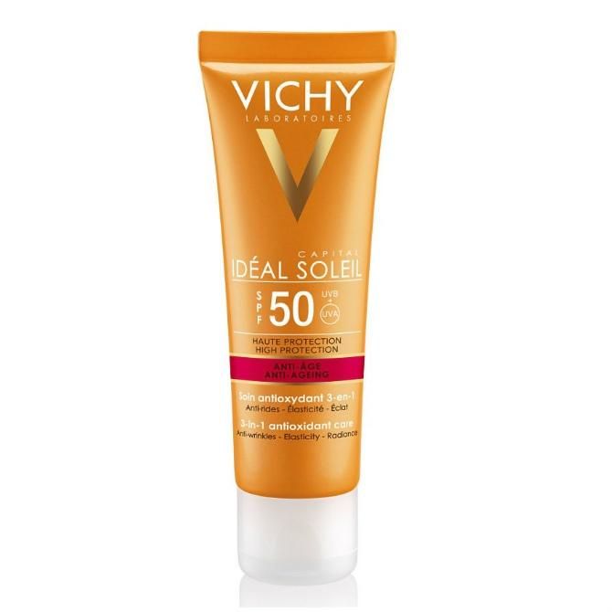 Vichy Capital Ideal Soleil Anti-Ageing Уход 3в1 Антивозрастной SPF50 50 мл