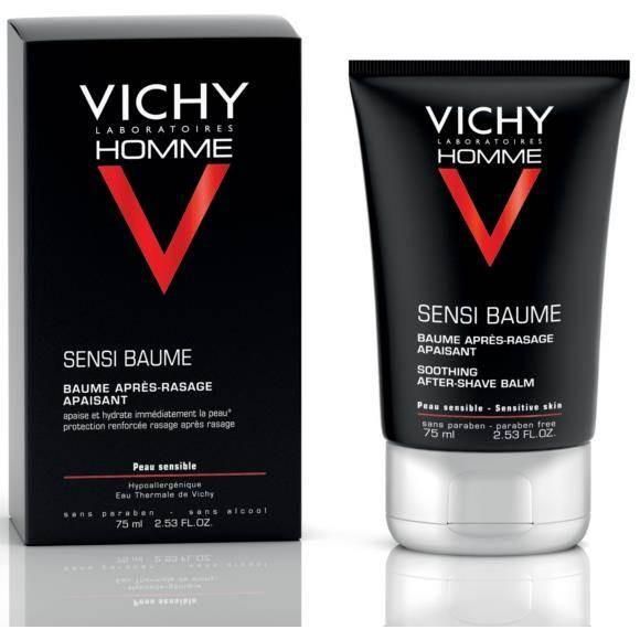 Vichy Homme Sensi Baume смягчающий бальзам с минералами после бритья для чувствительной кожи 75 мл