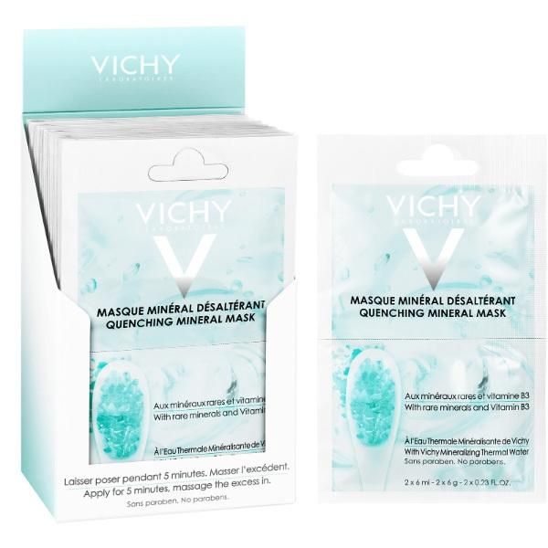 Vichy Quenching Mineral Mask увлажняющая успокаивающая минеральная маска саше 2 шт х 6 мл