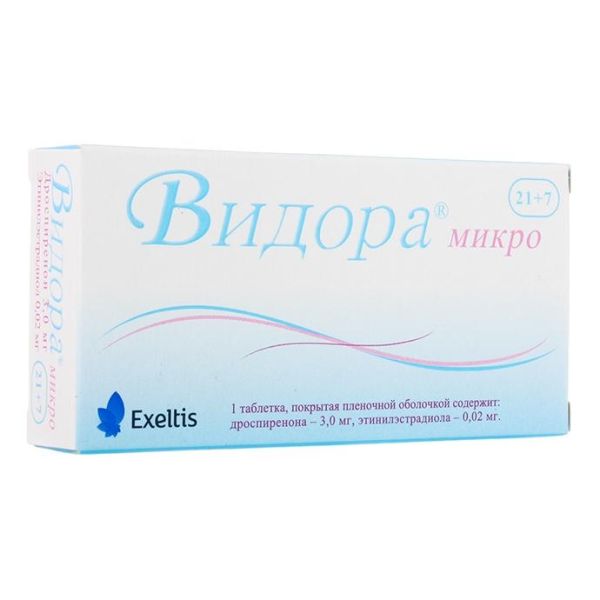 Видора микро таблетки покрыт.плен.об. 3 мг+0.02 мг 21+7 шт.