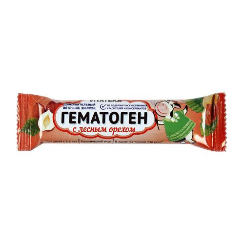 Витатека Гематоген с лесным орехом 40 г Витатека Гематоген с лесным орехом 40 г