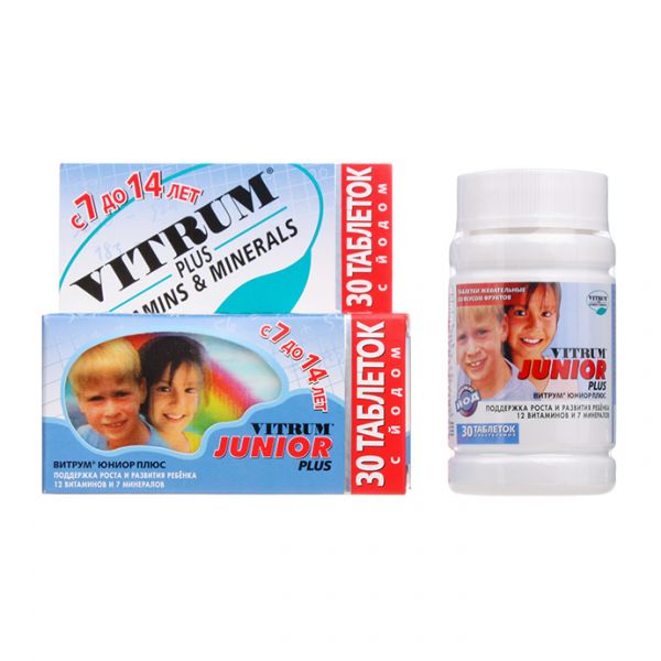 Витрум Плюс Юниор таблетки 30 шт. Витрум Плюс Юниор таблетки 30 шт.
