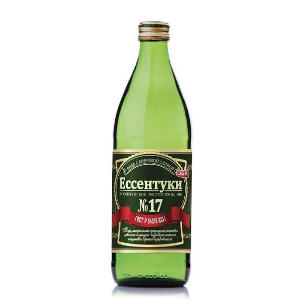 Вода Ессентуки ОВК № 17 минеральная 0,5л стекл. бутылка