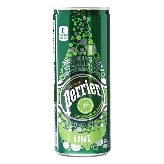 Вода Perrier минеральная газированная Лайм 0,25л железная банка