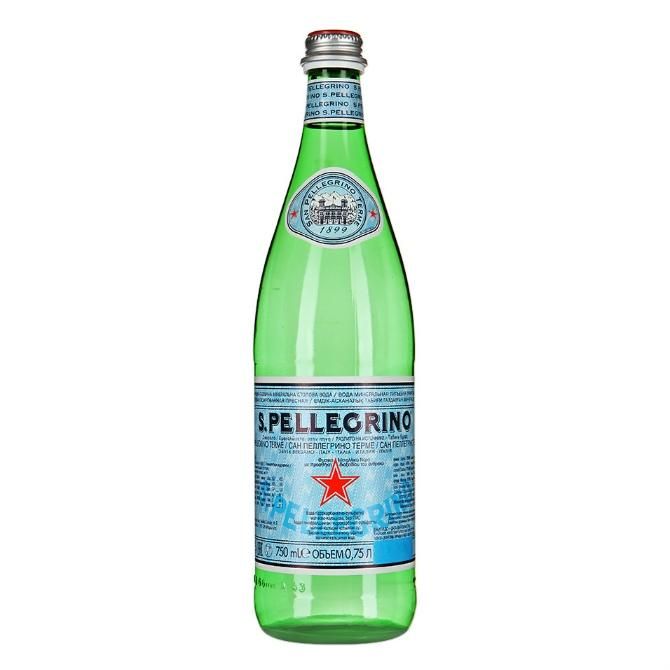 Вода S.Pellegrino минеральная газированная 0,75л стекло 0,75л стекло