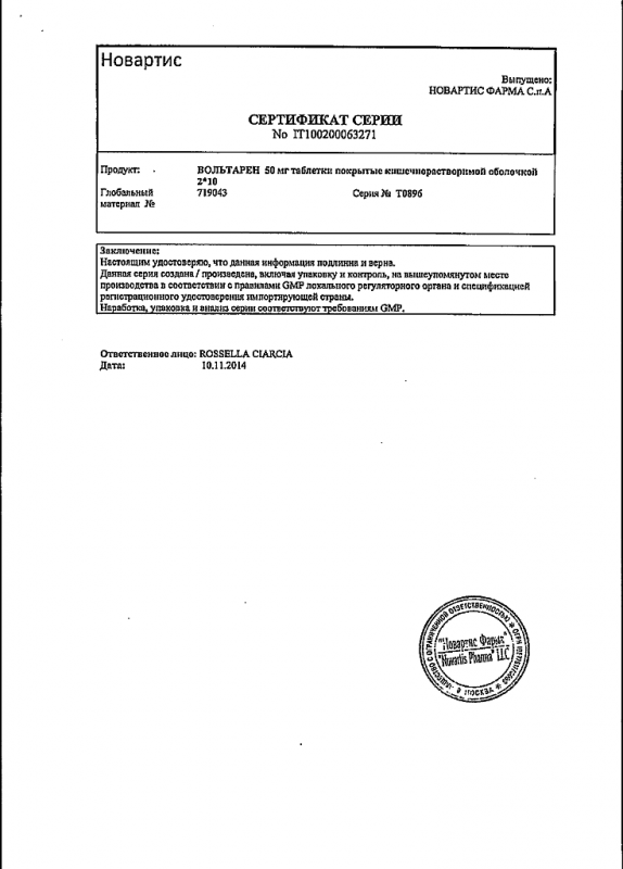 Вольтарен таблетки 50 мг, 20 шт.