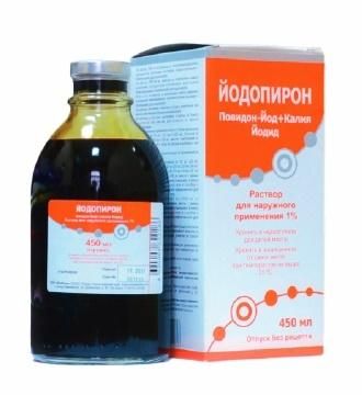 Йодопирон раствор для наружного применения 1% флакон 450 мл Йодопирон раствор для наружного применения 1% флакон 450 мл