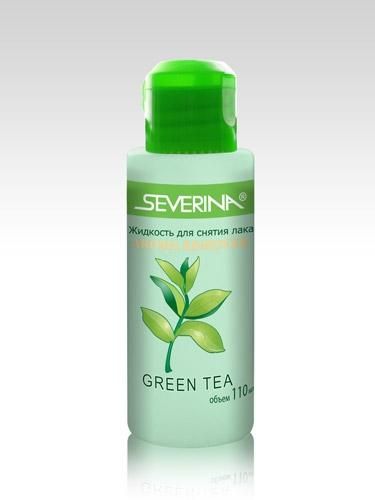 Жидкость Severina для снятия лака AROMA (без ацетона) Green Tea (с маслом чайного дерева) 110мл