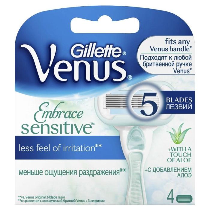 Жиллет Venus Embrace Sensitive Сменные кассеты для бритья для чув. кожи 4шт